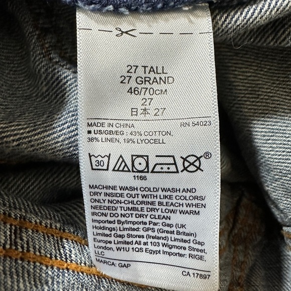 GAP distressed raw hem denim jean skirt, sz 27‎ - Picture 5 of 6